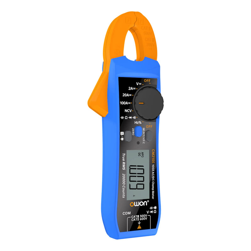 OWON CM210E Mini Digital Clamp Meter 100A AC DC Current Voltage True RMS Pliers Ammeter Resistance, Capacitance, Diode Tester Multimeter