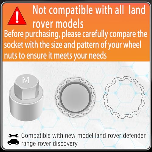 Type M Wheel Locking Nut Key Compatible with New Model Land Rover Socket M
