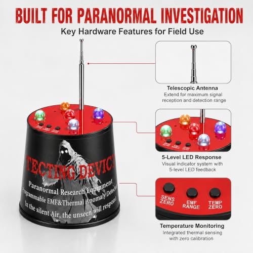 Ghost Hunting Equipment EMF Detector Temperature Detection 5 Levels Male