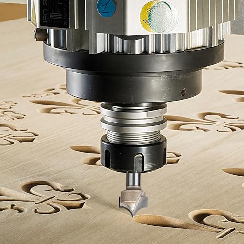 HUHAO 4Pcs Groove Point Cutting Roundover Router Bit Set, 1/4" Shank