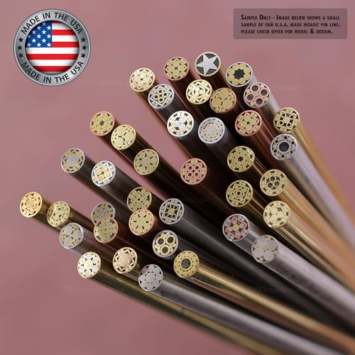 Mosaic Pin - (0.250 (1/4) Inch Diameter) - (Cross) - (MP-1005BB-250) - (Brass Outer)(Brass Inner) - Decorative Knife Handle Pins and Rods for Fixed Blade Knives MP-1005BB-250