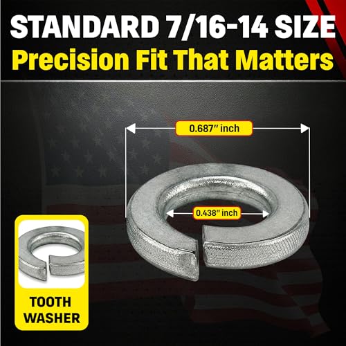 Stainless 7/16-14 Lock Washer, 304 Stainless Steel (50 Pieces)
