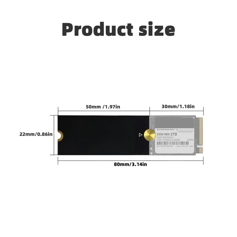 HEFIX M.2 2230 to 2280 PCB Extension Bracket, M.2 Length Extender | PCB pass-through, no data processing. Brass fastener secures SSD. Fits Steam Deck/Surface/mini PCs. Driver & standoffs. Bronze 2230 to 2280