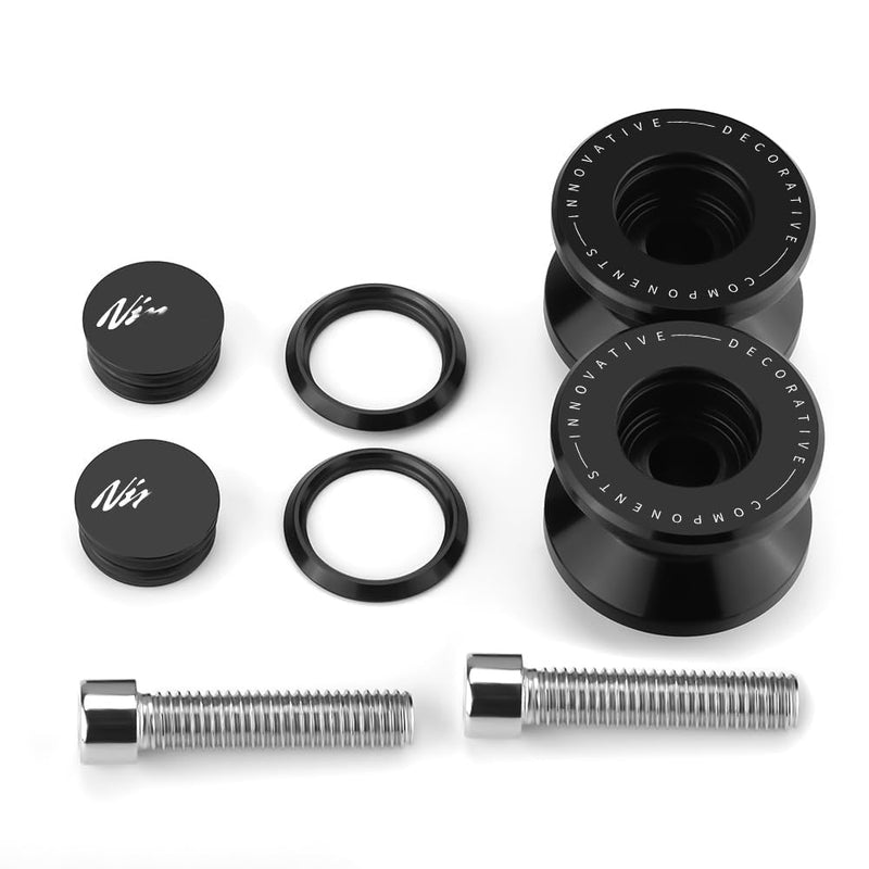 8MM Swingarm Spools Fit For Ninja 400 650 1000SX ZX-6R ZX-10R ZX-25R 2023 2024 2025 Rear Frame Stand NINJA 400 650 Swingarm Spools Frame Sliders ZX6R Accessory ZX10R Accessories BK black