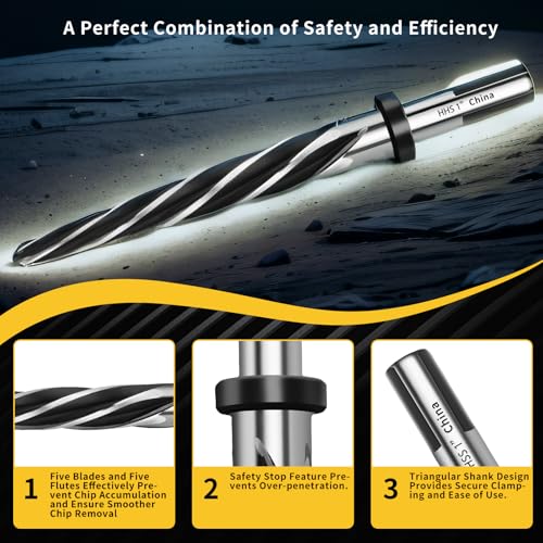 1" M2 HSS Bridge Construction Taper Reamer Drill Bit for Metal 1”