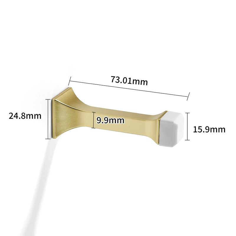 Khtumeware 10 Pack Brushed Gold Heavy Duty Solid Rigid Door Stop-3",with Soft Rubber Tip, Zinc Door Stopper Protect Wall & Door,Satin Gold