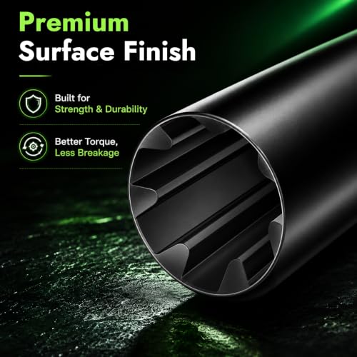 AUTOPTIM 7 Spline Lug Nuts Socket Key - 1/2" Drive Impact for 19mm Hex Nuts Impact Socket Black