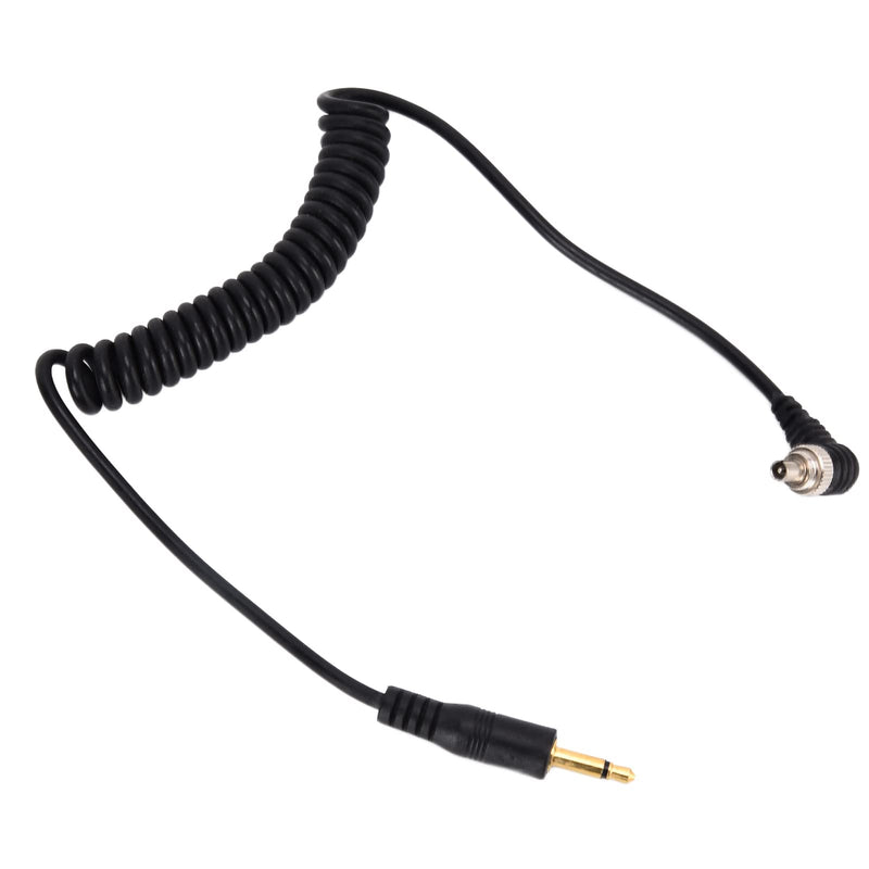 Acouto Camera Flash Cable 2pcs Universal 3.5mm to Male Flash PC Sync Cable Coiled Cord with Screw Lock Male Flash PC Sync Cable for Digital Cameras Approx. 30-80cm / 11.8-31.5in