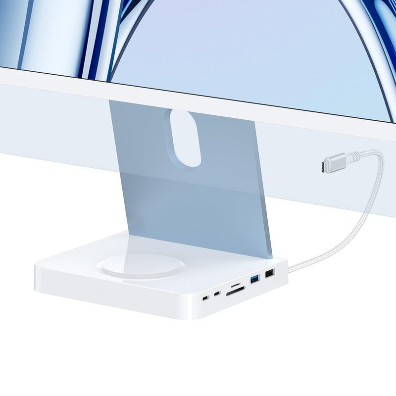 USB-C Hub for iMac, Docking Station with SD/TF 3.0, 2× USB-C 10Gbps, 1× USBA 10Gbps, 1×USB2.0, 15W Wireless Charging (External Power Required) | iMac Accessories