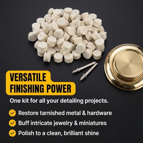  [AUSTRALIA] - Drilax 100 Pc 1/2 Inch Polishing Buffing Wheel Kit, Thick Felt Pads with Mandrels, Rotary Tool Accessories Compatible with Dremel for Jewelry Metal Cleaning Deburring Finishing (Pack of 2) 1/2 Inch (200 Pack)