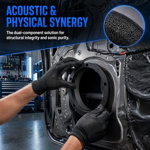 4Pcs 6.5 Speaker Foam Rings and 4Pcs 6.5 Inch Speaker Spacer Kit - High Rebound Polyurethane Bass Blocker Kit for Auto Audio Upgrade: Fits 6-6.5
