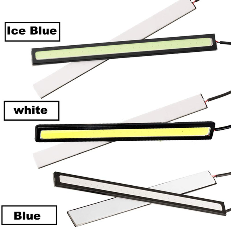YSY 17cm Universal Car Trucks Daytime Running Light Lamp Super Bright 12V Waterproof LED Strips COB DRL Car Led Fog Light (Ice Blue) Ice Blue