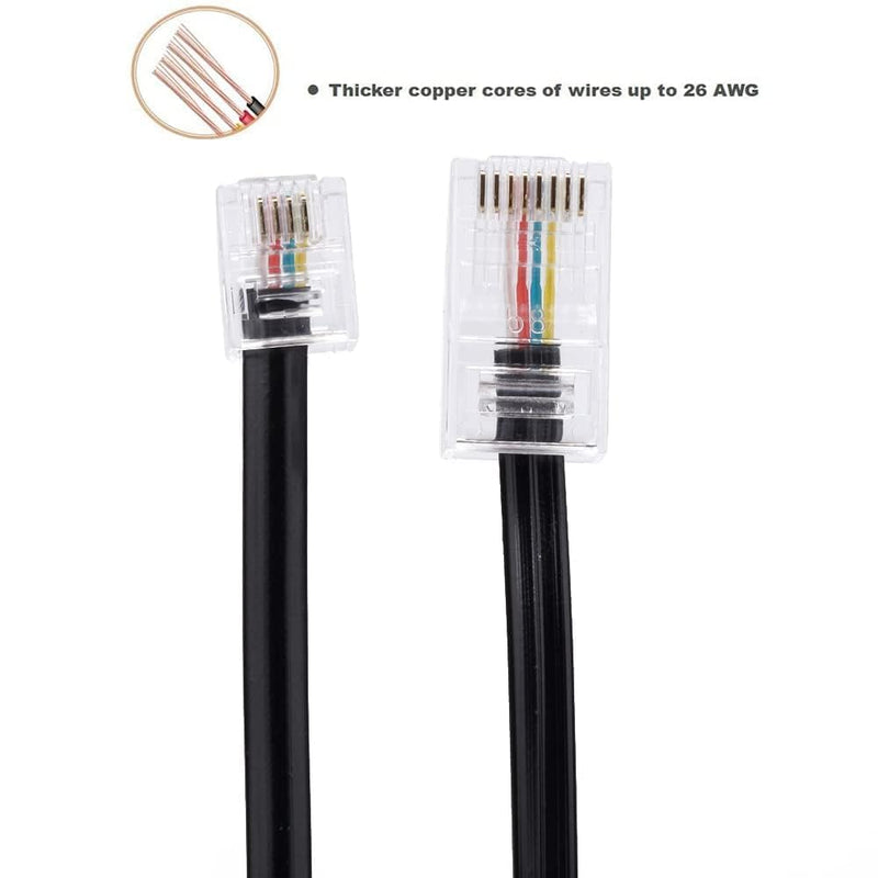 (10 FT / 3PACK) Telephone line RJ45 to RJ11 Adapter,Converter Cable RJ45 8P4C Male to RJ11 6P4C Male 10 FT
