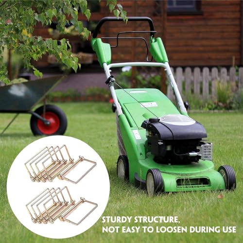 10 Pack 1/4x4 Inch Trailer Coupler Pin Heavy Duty Wire Lock Pin PTO Shaft Locking Hitch Pin Safety Towing Hitch Pin Trailer Accessories for Farm Trailers Wagons Lawn Garden (Gold) Gold