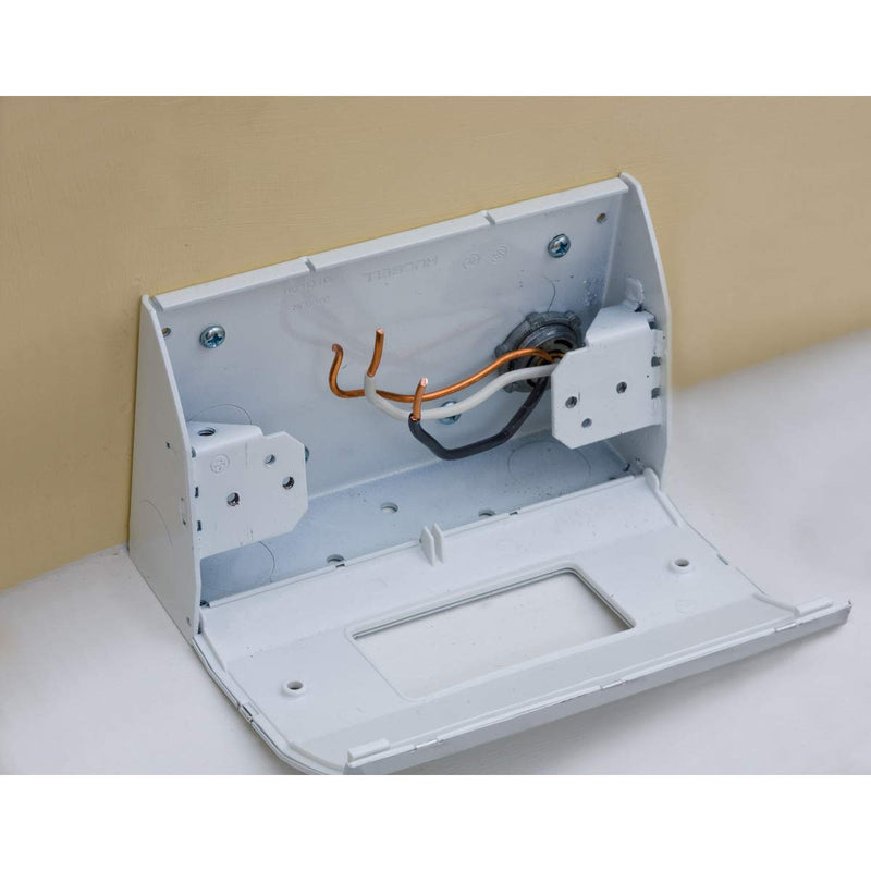 Bryant Electric RU100W tradeSELECT Under Cabinet/Counter Power Distribution Box, Slim Fit, White Metal Slim Fit Box