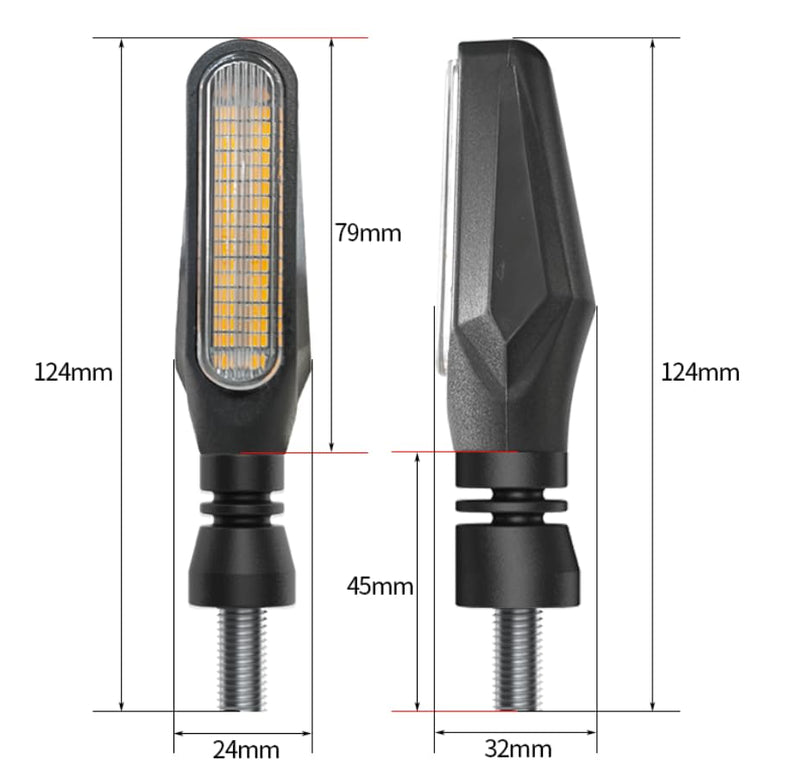Motorcycle Indicators High Brightness Sequential Flowing Turn Signal Lights For DC12V Motorbike Scooter Off Road (Pack of 4) 4.2Inch (Pack of 4PCS)