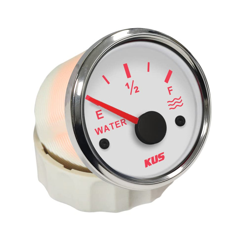 KUS Waterproof 52mm Water Level Tank Meter Gauge Indicator 0-190ohm for Auto Marine Vehicles 12 24 Volts