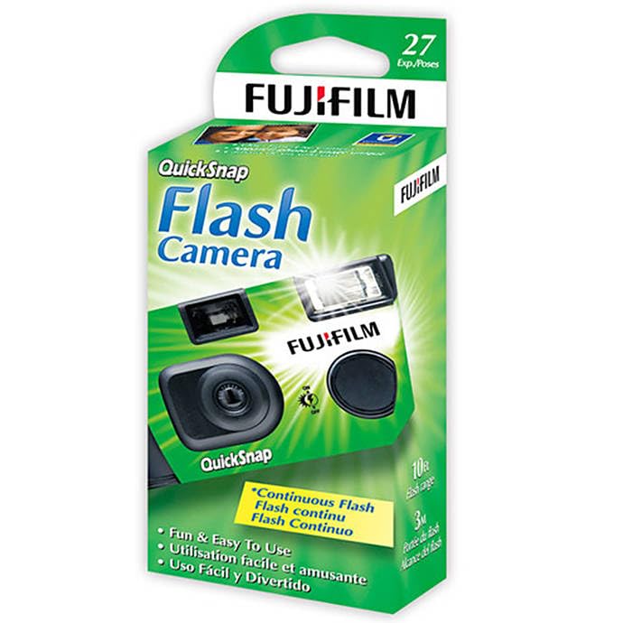 Fujifilm QuickSnap Flash 400 Disposable 35mm Camera • 2 Pack • 2 Hand Straps • BluebirdSales Microfiber Cleaning Cloth