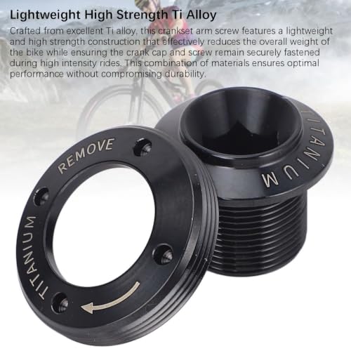 Titanium Alloy Bike Crank Arm Screw Dub Crank Cover Bolt Set, Lightweight Crankset Fixing Bolt for Mountain Road Bike Repair Cycling Replacement Parts Black