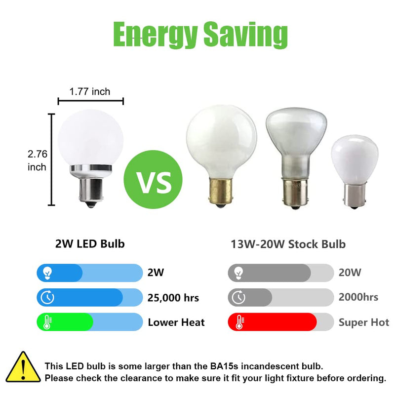 RV Vanity Light Bulbs 12 Volt, 20-99 1141 1156 BA15s LED Bulbs, RV Vanity Replacement Lights for Camper Travel Trailer Motorhome 5th Wheel Interior Light Bulbs, Cool White 6000K 3-Pack 3 Pack