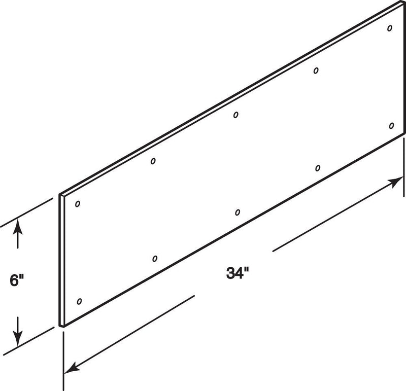 Prime-Line J 4702 6 In. x 34 In. Aluminum Satin Finish Door Kick Plate (Single Pack) satin aluminum