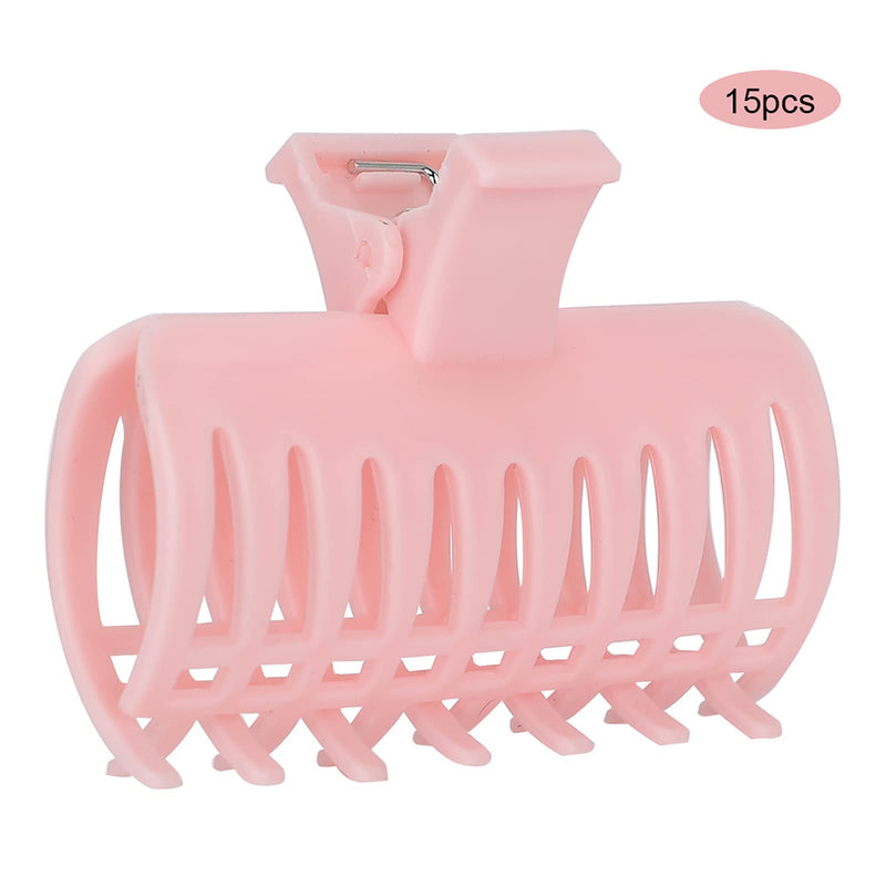 15Pcs/Set Curler Clip Hair Roller Fixing Clamp For Thin Hair, Hair Claws Clips For Hair, Matte Claw Clips, Neutral Hair Clips