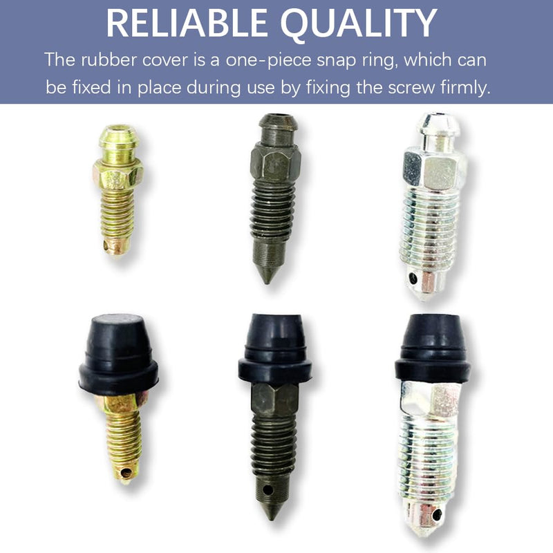 18Pcs Car Brake Bleeder Screw Caps, Auto Rubber Grease Fitting Cap Dust Zerk Cover, Universal Car Accessories Car Brake Bleeder Nipple Caps Replacement for Motorcycle Car Braking Systems