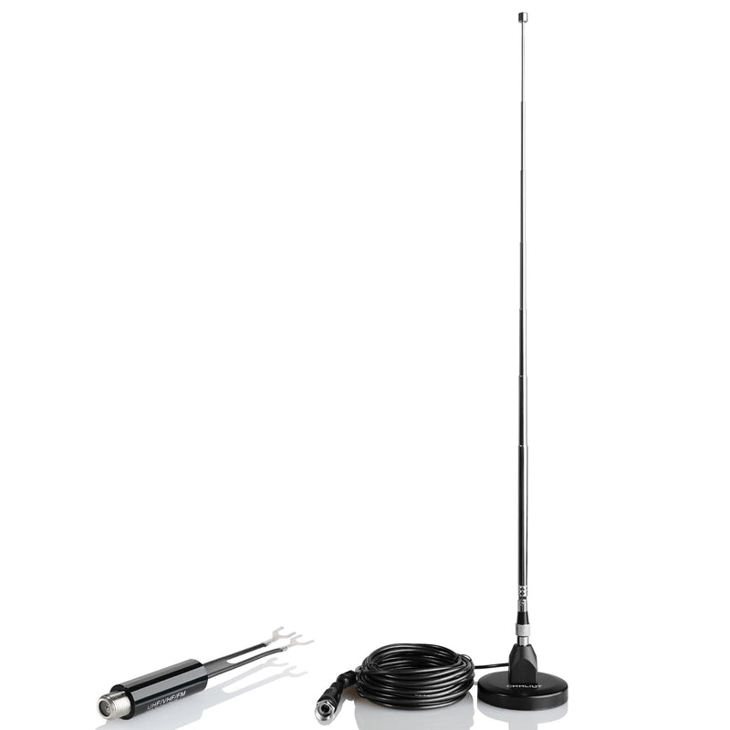 FM Antenna for Stereo Receiver – Magnetic Base, 16ft Coaxial Cable, Retractable, Perfect FM Reception for Home Theater System