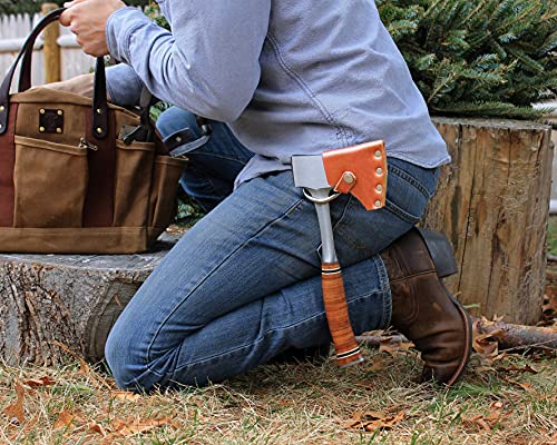 American Bench Craft Leather Hatchet & Hammer Holder - Hatchet & Hammer Tool Holster Brown