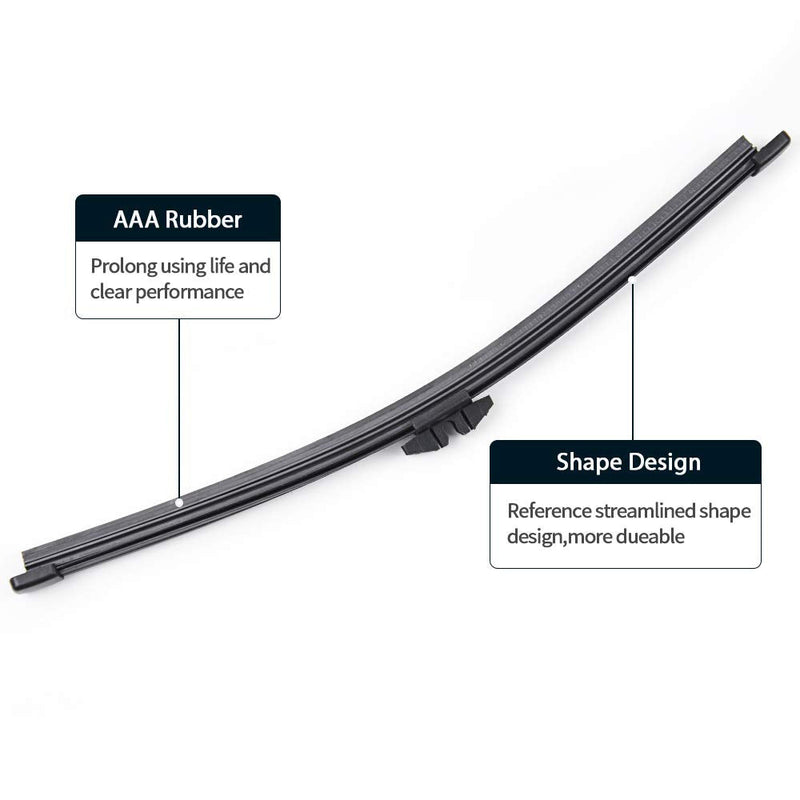 Rear Wiper Blade - Fits 2013-2023 Ford Escape, 2011-2023 Explorer, 2015-2019 Lincoln MKC Back Windshield Wiper Blade, MIKKUPPA Replacement OEM BB5Z17526C Replacement for Ford Explorer 2011-2023 Rear Wiper Blade