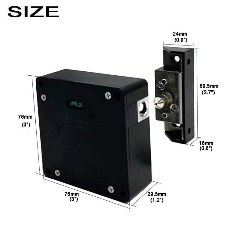 WOOCH RFID Lock Electronic Cabinet Lock, Hidden DIY Lock with USB Cable for Wooden Cabinet Drawer Locker Cupboard (2 Pack) 2 Pack Black