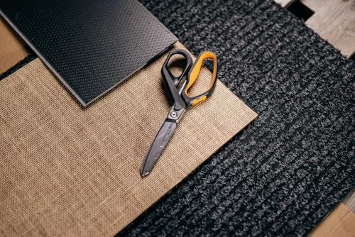 Fiskars PowerArc Heavy-Duty Scissors, Up to 30% More Power, Length 21cm, Durable Stainless Steel Blade/Plastic Handles, Black/Orange, 1027204 Single