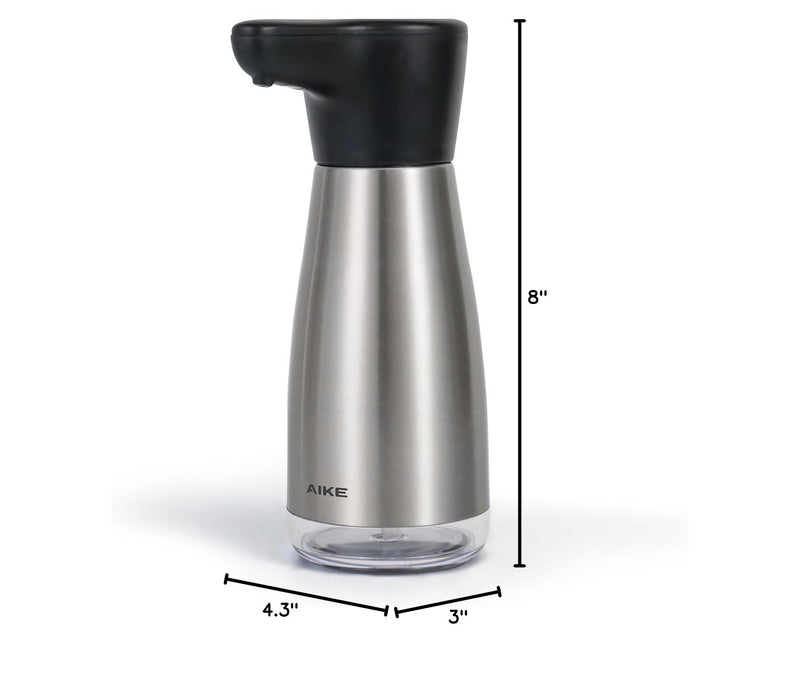 AIKE Magnetic Charging Waterproof Automatic Soap Dispenser for Liquid Soap Spot Resist Stainless Finish 14fl.oz. Model AK1337 Brushed Stainless Steel Finish