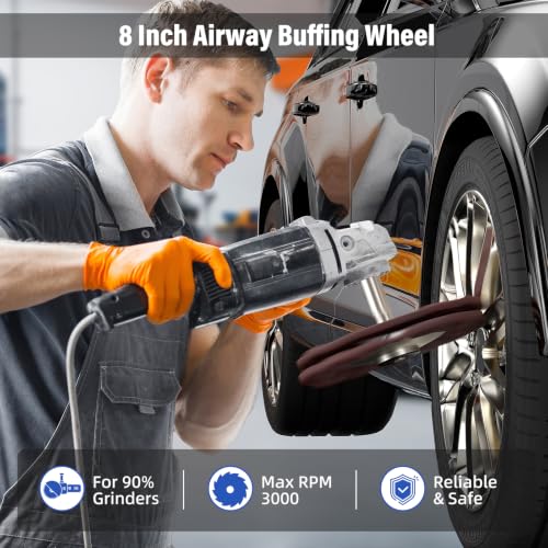 8" Non-Woven Airway Satin Buffing Wheel, 2 PCS Hard Polishing Wheel for Angle Grinder, Ideal for Sanding & Polishing Aluminum, Stainless Steel (5/8" Arbor Hole) 2 Pcs Non-Woven Wheel Wheels
