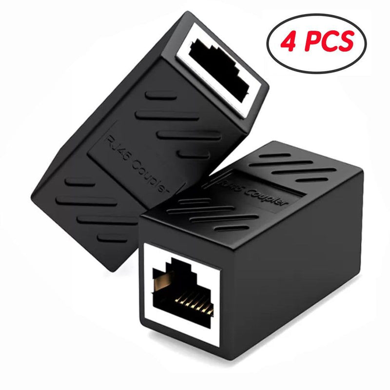 RJ45 Ethernet Coupler, Aoiutrn 4 Pack RJ45 LAN Internet Female to Female Network Extender Connector 10Gbps Extension Adapter for Cat5,Cat5e,Cat6,Cat7,Cat8 (RJ45)