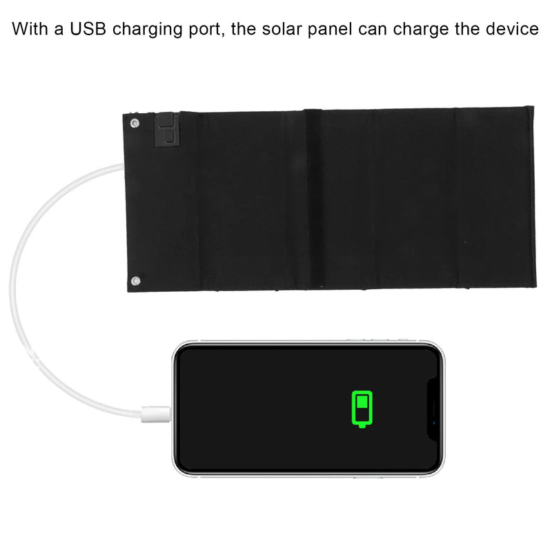 40w Foldable Solar Panel Charger, 4 Fold Charging Bag for Emergency Charging Outdoor Camping Hiking Phone Charger (Black) Black