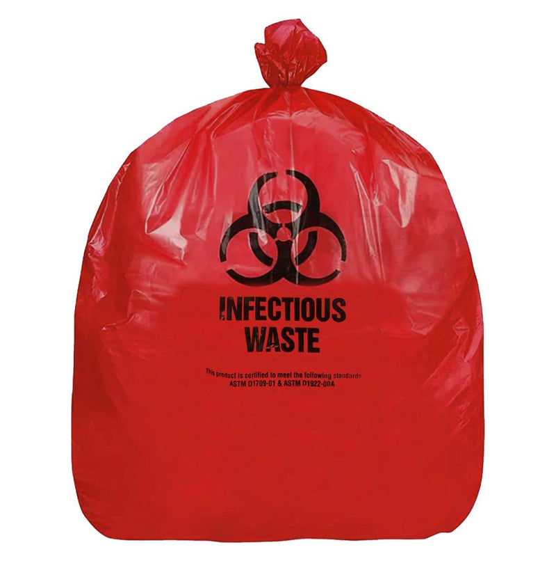 RESILIA Biohazard Bags - Hazardous Waste Disposal, Meets DOT ASTM Standards for Hospital Use, OSHA Approved, Red, 33 Gallon, 29" W x 43" L, 1.1 Mil, 0.0011 Inch, 20 Bags, Made in the USA 1 Count (Pack of 20)