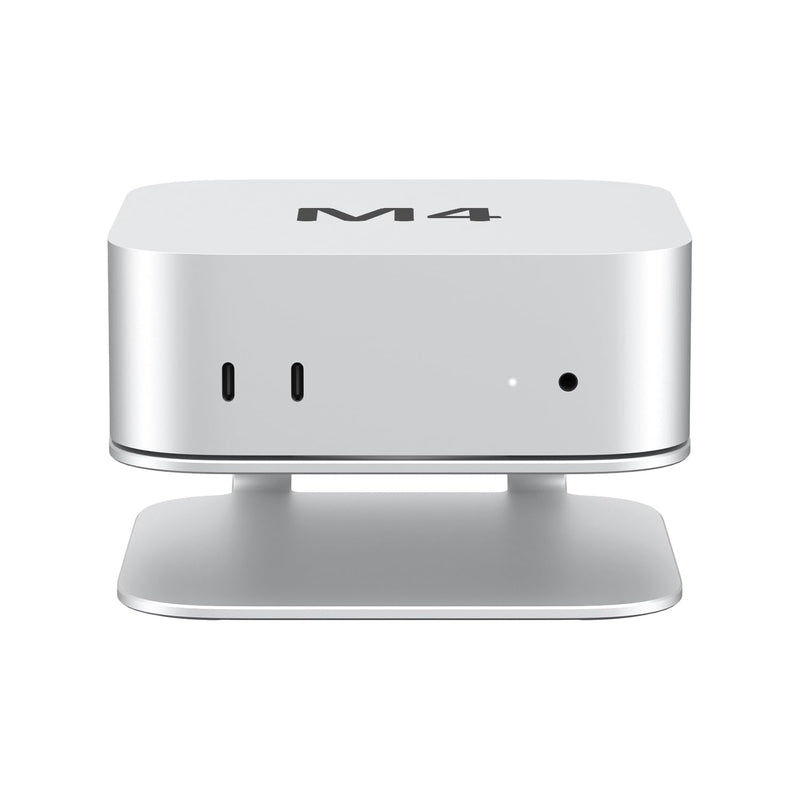 Mac mini M4 Dock Stand, Aluminum Desktop Stand Mount for New Mac mini M4 and M4 Pro, Improved Cooling, Easy Power Button Access & Desk Organization – Essential Mac mini M4 Accessories