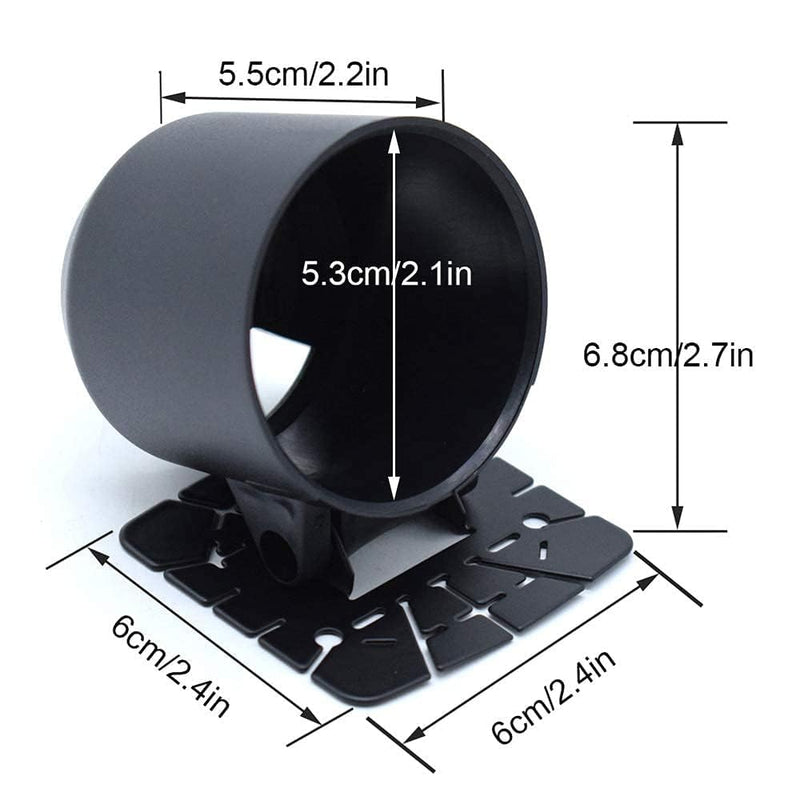 AUTOXBERT 52mm 2" Universal Single Gauge Pod Swivel Dash Mount - Automotive Replacement Housing Meter Cup - Black Single Hole