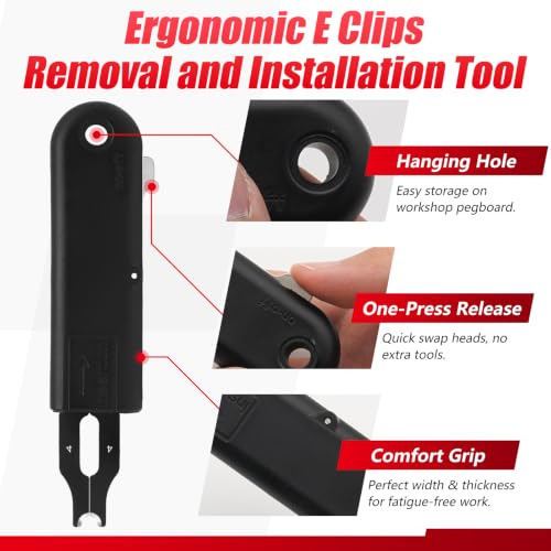 3mm & 4mm E Clips Assortment Kit - E Clip Installation & Removal Tool Kit Tool+400PCS E Clips