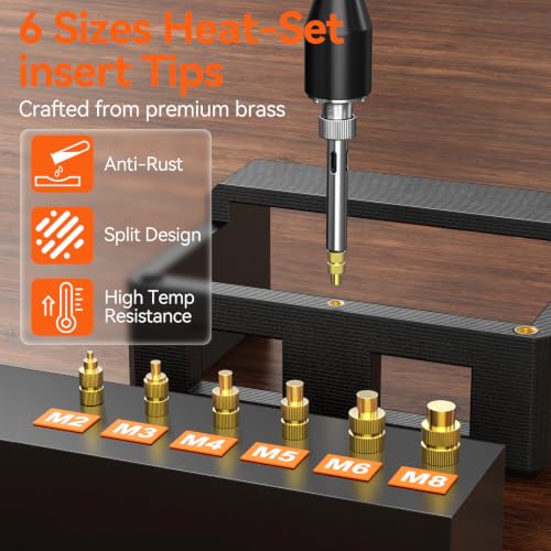 Preciva Heat Set Inserts, Brass Threaded Inserts Set for 3D Printer, M2-M8