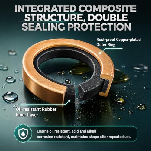 Bonded Sealing Washer Assortment Kit - 378 Pieces, 12 Sizes (M5-M20), Copper Metal with Rubber Seal for Automotive Hydraulic Plumbing, Organized Storage Case