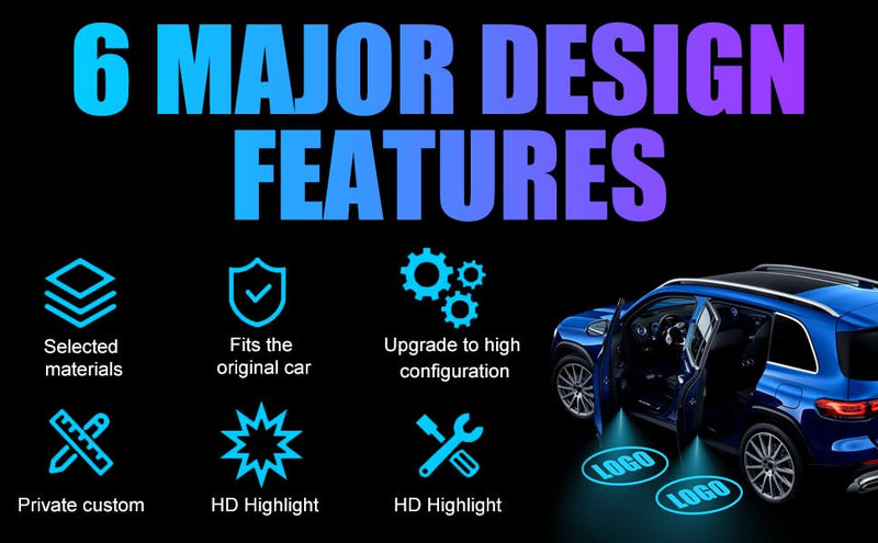 2PCS Custom Car Door Light Projector Led Car Door Projector Rechargeable HD Car Welcome Courtesy Ghost Shadow Lamp Fit for All Cars (for JEEE-) for JEEE