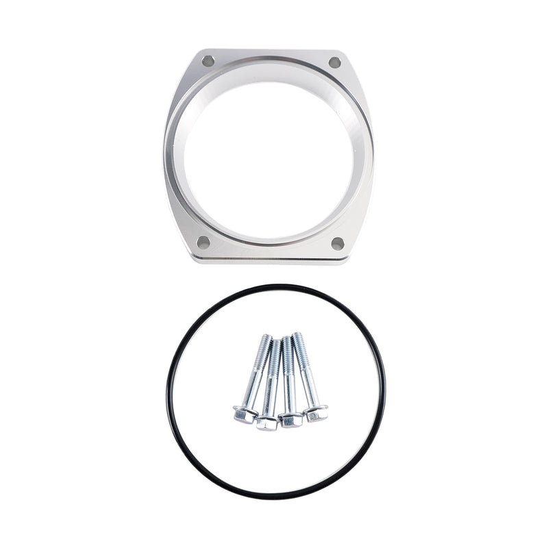 Bruce & Shark 102mm Aluminum Throttle Body Adapter Spacer Plate Kit Compatible with GM LS1 LS3 LSX LS Engine, With 4 Bolt & O-Ring