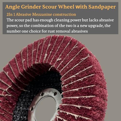 10Pcs 120 & 240 Grit Scour Flap Disc 4 1/2 Inch Coarse Polishing Grinding Wheel for Metal Stainless Steel Angle Grinder Scouring Pads Scuff Sanding Discs Paint Rust Remover Red Green Mixed Pack 10Pcs