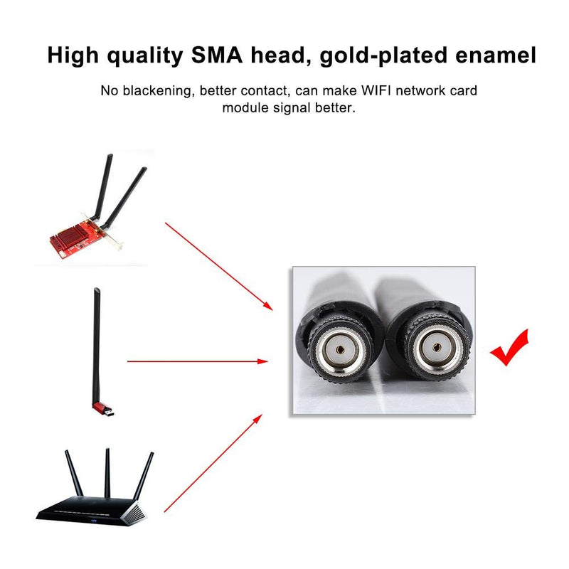 Wendry Network Card Cable, Band 5DBi Antenna, for 9560NGW /9260AC/7265AC, MHF4 Pigtail Cable, 15cm, Network Interface Controller Adapter