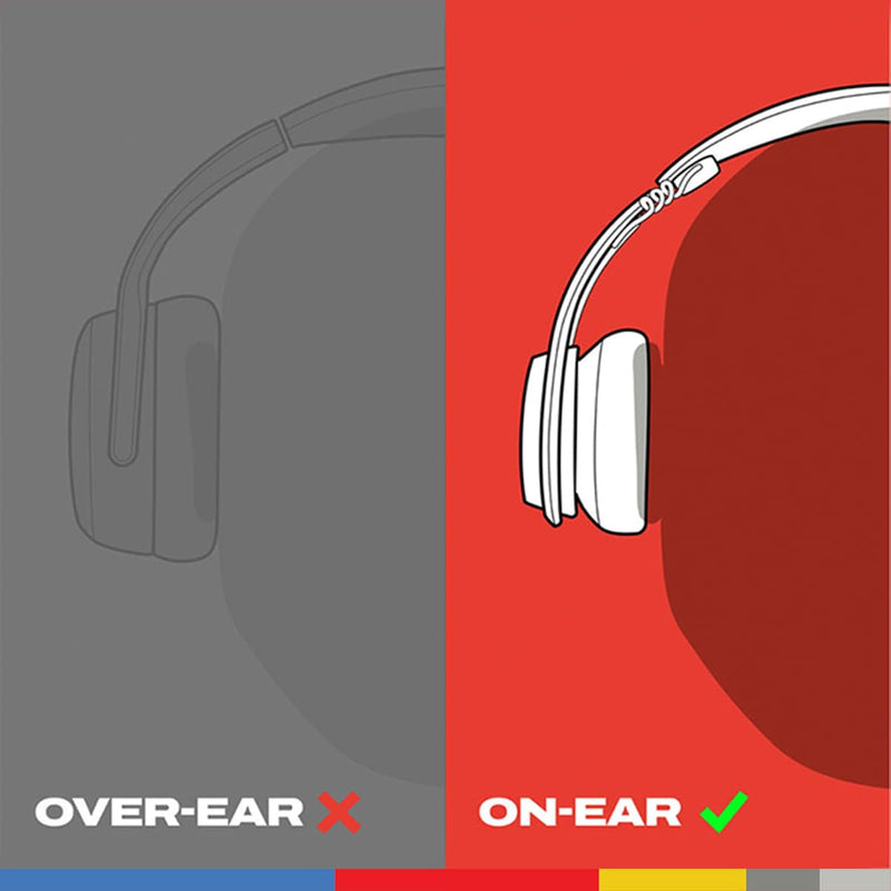 Skullcandy Icon 180 Wired On-Ear Headphones - Cement | Built-In 85dB Volume Limiter, Comfortable, Adjustable Headband, Convenient for Travel with 3.5mm AUX Plug, In-Line Microphone