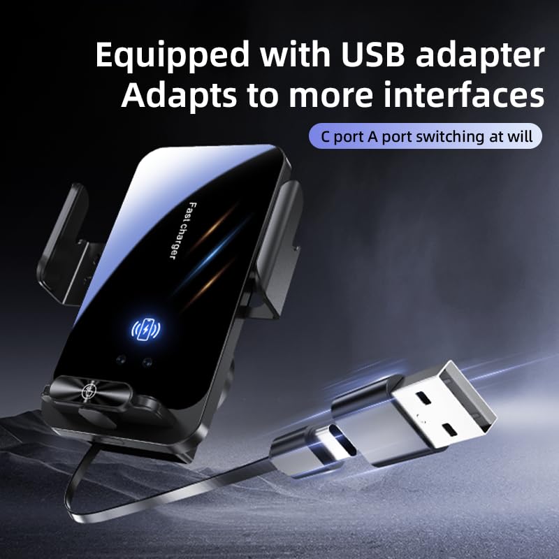Magnetic Phone Holder Car Wireless Charger, 66W Fast Charging Phone Mount 360 Adjustable Rotatable Auto-Clamping Car Vent for Mount - Dashboard Phone Holder for iPhone/Android/Samsung (Black)