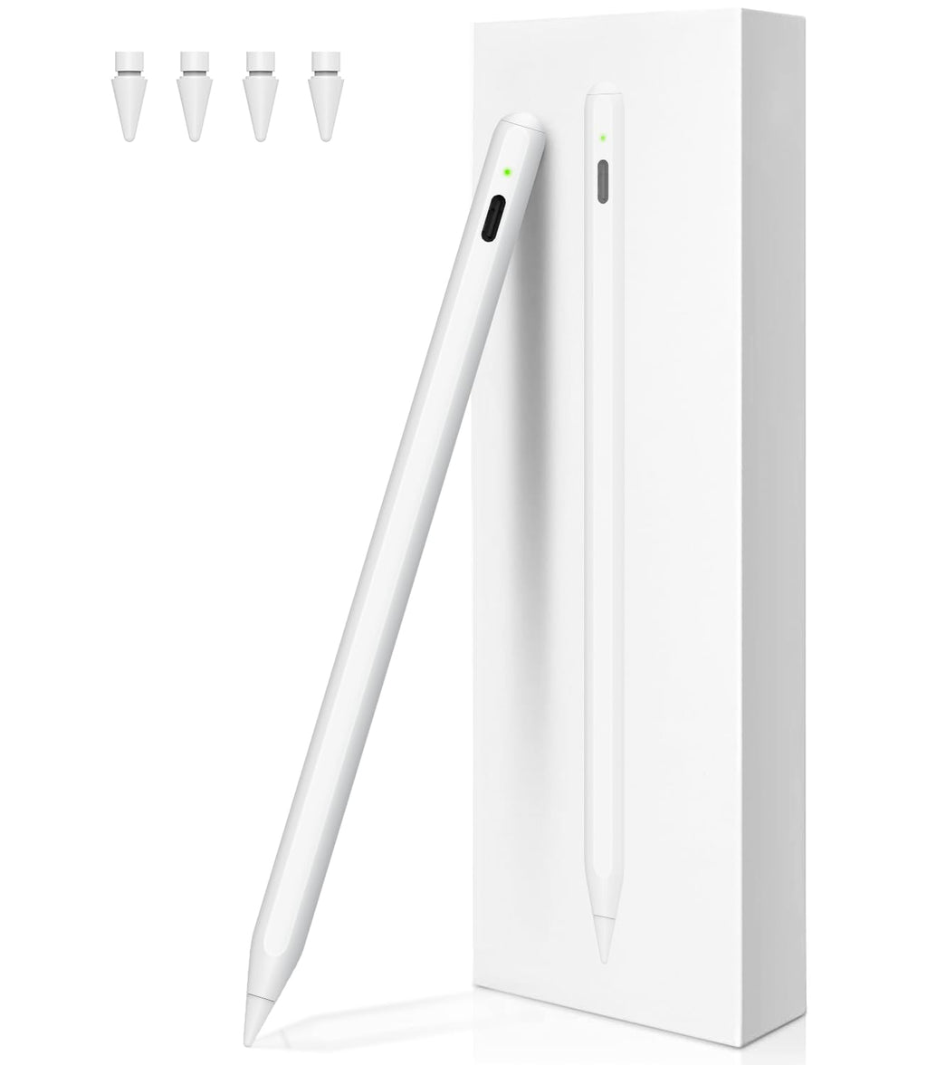 Wireless Charging iPencil 2nd Generation for Apple iPad, Pencil for iPad with Tilt Sensitivity& Palm Rejection Stylus Pen for iPad Compatible with iPad 6-10, Mini 5/6, Air 3/4/5, Pro 11"/12.9" White