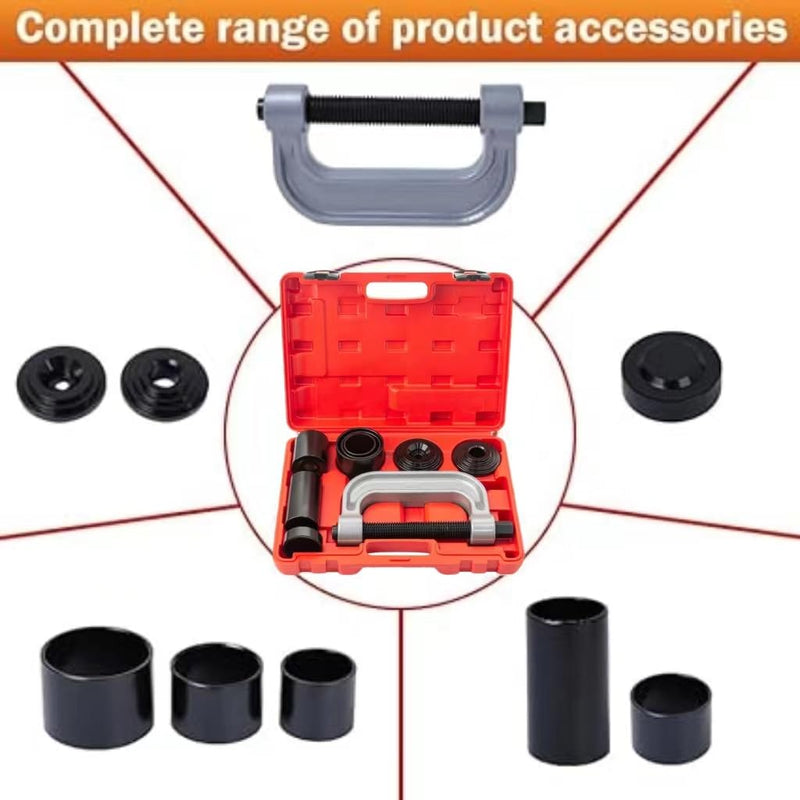 Ball Joint Removal Tool Kit,10PC Ball Joint Press Kit for Most 2WD 4WD Cars and Light Trucks(Red) Red